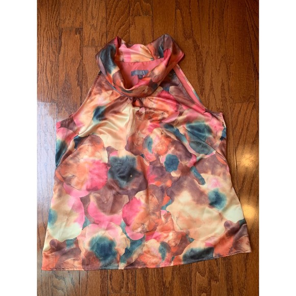 Merona Turtleneck Floral Sleeveless Blouse XL - Picture 1 of 3